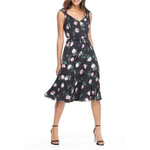 Gal Meets Glam Sadie Black Floral Dress
